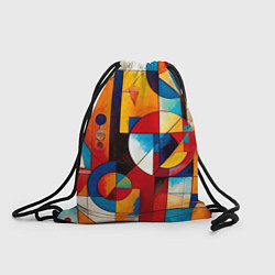 Рюкзак-мешок Абстракция из ярких цветов и геометрических фигур, цвет: 3D-принт