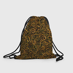 Рюкзак-мешок Золотые узоры завитки, цвет: 3D-принт
