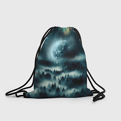 Рюкзак-мешок Луна и туман в лесу, цвет: 3D-принт