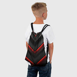 Рюкзак-мешок Красное свечение на черном, цвет: 3D-принт — фото 2