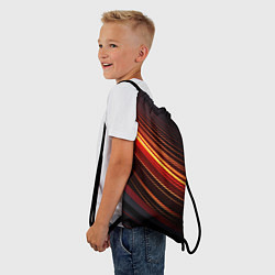 Рюкзак-мешок Яркая оранжевая полосы на черной абстракции, цвет: 3D-принт — фото 2