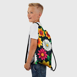 Рюкзак-мешок Цветочный конtrast, цвет: 3D-принт — фото 2