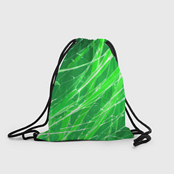 Мешок для обуви Белые линии на зелёном фоне