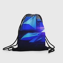 Рюкзак-мешок Black blue background abstract, цвет: 3D-принт