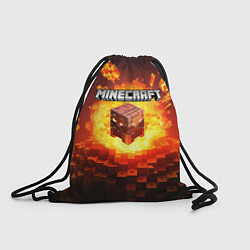 Рюкзак-мешок Огненный minecraft лого, цвет: 3D-принт