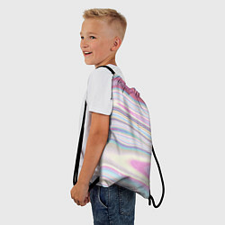 Рюкзак-мешок Мрамор узор розово-голубой, цвет: 3D-принт — фото 2
