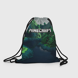 Рюкзак-мешок Minecraft logo зеленые квадратные кубы, цвет: 3D-принт