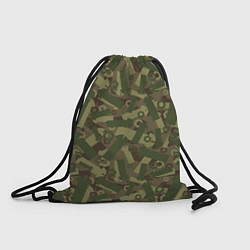 Рюкзак-мешок Камуфляж - болты и гайки, цвет: 3D-принт