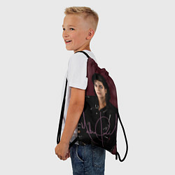Рюкзак-мешок Michael Jackson на бордовом фоне, цвет: 3D-принт — фото 2
