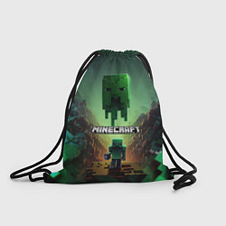 Рюкзак-мешок Minecraft зеленая летящая голова, цвет: 3D-принт