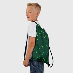 Рюкзак-мешок Прикольный горошек зелёный, цвет: 3D-принт — фото 2