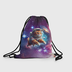 Рюкзак-мешок Котик смелый космонавт - нейросеть, цвет: 3D-принт