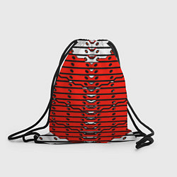 Рюкзак-мешок Красно-белая техно броня, цвет: 3D-принт