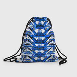 Рюкзак-мешок Сине-белая техно броня, цвет: 3D-принт