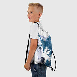 Рюкзак-мешок Волк темно-синий, цвет: 3D-принт — фото 2