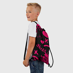 Рюкзак-мешок Lil peep pink steel rap, цвет: 3D-принт — фото 2
