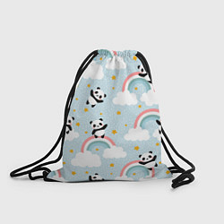 Рюкзак-мешок Панда на радуге, цвет: 3D-принт