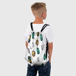 Рюкзак-мешок Перья на белом фоне, цвет: 3D-принт — фото 2