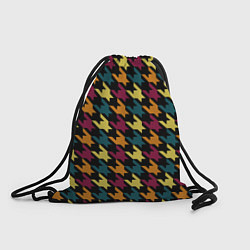 Рюкзак-мешок Цветной узор гусиные лапки, цвет: 3D-принт