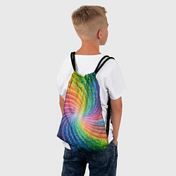 Рюкзак-мешок Радужные узоры яркие, цвет: 3D-принт — фото 2