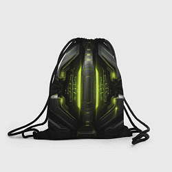 Рюкзак-мешок Яркая зеленая неоновая киберброня, цвет: 3D-принт