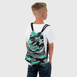 Рюкзак-мешок Серо-бирюзовый камуфляж, цвет: 3D-принт — фото 2