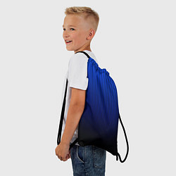 Рюкзак-мешок Полосатый градиент сине-чёрный, цвет: 3D-принт — фото 2