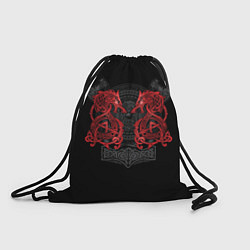 Рюкзак-мешок Кельтский узор с волком и топорами, цвет: 3D-принт
