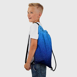 Рюкзак-мешок Сине-голубой в вертикальную полоску, цвет: 3D-принт — фото 2