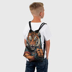 Рюкзак-мешок Тигр в стойке тайский бокс, цвет: 3D-принт — фото 2