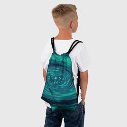 Рюкзак-мешок Сине-зелёный спираль, цвет: 3D-принт — фото 2