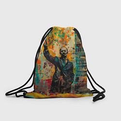 Рюкзак-мешок Абстрактное граффити человека в черном костюме, цвет: 3D-принт