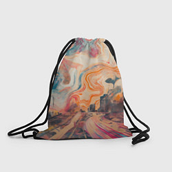 Рюкзак-мешок Абстрактный город и разноцветные краски, цвет: 3D-принт