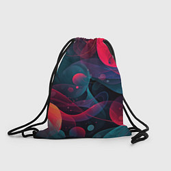Рюкзак-мешок Синие и розовые лепестки абстракции, цвет: 3D-принт
