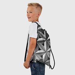 Рюкзак-мешок Черно белый узор, цвет: 3D-принт — фото 2