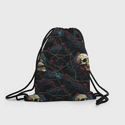 Рюкзак-мешок Черепа в кустах с шипами, цвет: 3D-принт