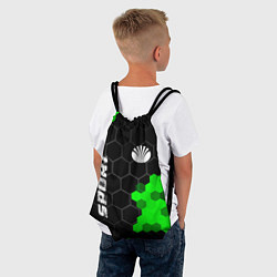 Рюкзак-мешок Daewoo green sport hexagon, цвет: 3D-принт — фото 2