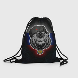 Рюкзак-мешок Медведь с символикой РФ, цвет: 3D-принт