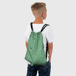 Рюкзак-мешок Яркий зеленый однотонный цветочный узор, цвет: 3D-принт — фото 2