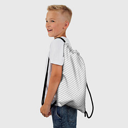 Рюкзак-мешок Белый в чёрный маленький горошек, цвет: 3D-принт — фото 2