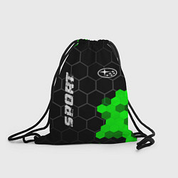 Рюкзак-мешок Subaru green sport hexagon, цвет: 3D-принт