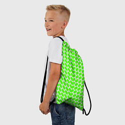 Рюкзак-мешок Зелёные лепестки шестиугольники, цвет: 3D-принт — фото 2