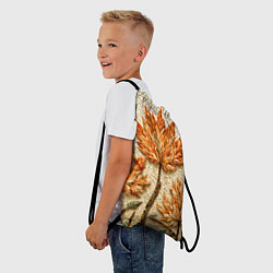Рюкзак-мешок Мозаика осенняя листва в теплых тонах, цвет: 3D-принт — фото 2