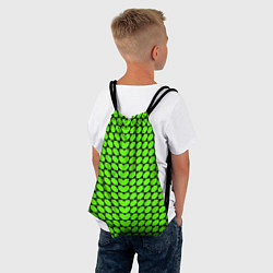 Рюкзак-мешок Зелёные лепестки шестиугольники, цвет: 3D-принт — фото 2