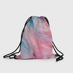 Рюкзак-мешок Пастельно-голубые и розовые перья, цвет: 3D-принт
