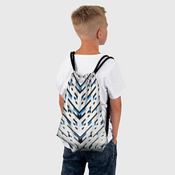 Рюкзак-мешок Black and blue stripes on a white background, цвет: 3D-принт — фото 2