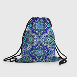 Рюкзак-мешок Сине - голубые узоры, цвет: 3D-принт
