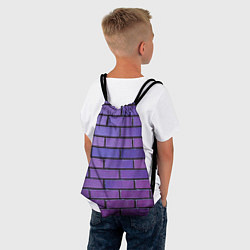 Рюкзак-мешок Кирпичная стена фиолетовый паттерн, цвет: 3D-принт — фото 2