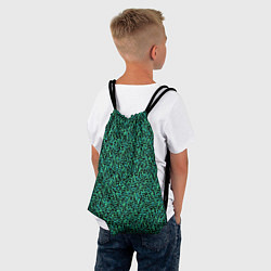 Рюкзак-мешок Пёстрый чёрно-сине-зелёный, цвет: 3D-принт — фото 2