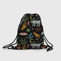 Рюкзак-мешок Мистический лес с волком, цвет: 3D-принт